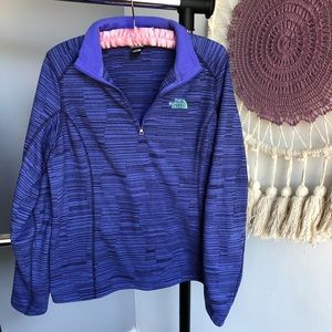 The North Face Purple Striped Fleece Zip Up Size S